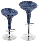 2 x Barhocker in  Jeans  Optik - mit aufgesetzten Nähten - Blau