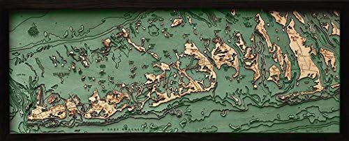 Florida Keys, Florida 3-D Nautical Wood Chart, 13.5" x 31"