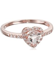 Jewelry: 10k Pink Gold Heart Shape Morganite and Diamond Ring, Size 7 - Amazon Collection