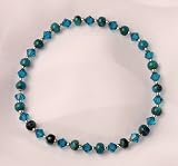 Swarovski Crystal, Chinese Turquoise and Sterling Silver Bracelet