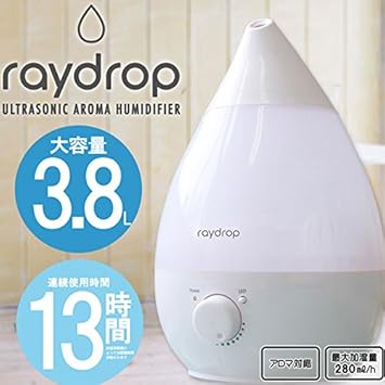 【クリックで詳細表示】ヒロ・コーポレーション アロマLED加湿器 レイドロップ ホワイト CH-038WH： ホーム＆キッチン