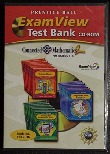 Exam View Test Bank, Grade 6-8 (Connected mathematics 2)
