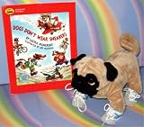 Plush Pug Dog (Ganz Webkinz) in Blue, Grey and White Running Shoes WITH Dogs Dont Wear Sneakers (Toy and Book Combo)