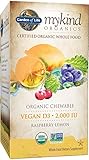 Garden of Life Mykind Organics 2000 IU Vegan D3 Chewable Tablet, Raspberry/Lemon, 30 Count