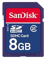 SanDisk 8 GB SDHC Class 2 Flash Memory Card SDSDB-8192-A11 (Retail Package)