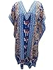 Womens Kaftan Blue Elephant printed Resortwear Maxi Summer Caftan Dress