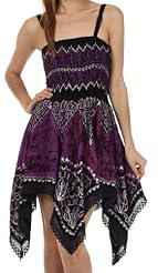 Short Cotton/Viscose Lace Shirred Embroidered Summer Evening Dress/Tunic 