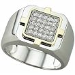 0.33 Ct. Round Brilliant Cut Diamond, Two Tone 14Kt. Gold. Two Tone Men's Diamond Ring