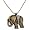 Strass Elefant Anhänger Bronze Halskette Kette Strass