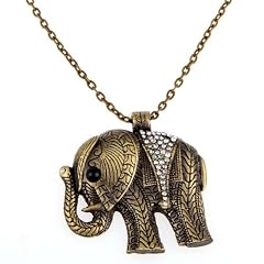 Strass Elefant Anh�nger Bronze Halskette Kette Strass