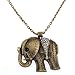 Strass Elefant Anhänger Bronze Halskette Kette Strass
