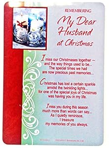 Christmas In Loving Memory Of Husband Missing You Memorial Memoriam Grave Card: Amazon.co.uk