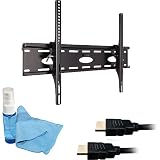51e6nee0J5L. SL160  Ematic EMW6001 Universal Fixed or Tilt Plasma LCD LED Flat Panel TV Television Wall Mount Bracket for 37 to 60 inches with FREE Two 1080p HDMI Cables (6ft & 15ft) and Cleaning Kit