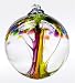 Kitras Art Glass - SUMMER TREE OF ENCHANTMENT WITCH BALL - Old English - Hand Blown Glass Hanging Ornament - 10
