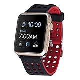 Apple Watch バンド - Apple iWatch/New Apple iWatch Series1/2/Nike+専用柔軟性を持つ材料TPUとTPE製腕時計ストラップ/バンド 交換ベルト (42mm, Black/Red)