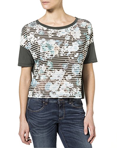 (シスレー) SISLEY ボーダーフラワー透かし半袖Tシャツ