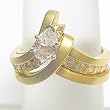 14K Yellow Gold Diamond Wedding Set
