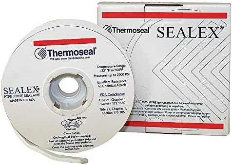 Thermoseal - SX0000-0625-0150 - Joint Sealant, PTFE, 5/8 in Width, 150 ft Length, White Color