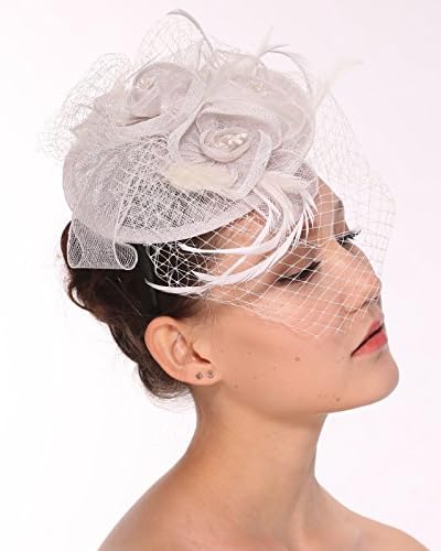 NYfashion101(TM) Cocktail Fashion Sinamay Fascinator Hat Flower Design &amp; Net S102651