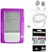 Purple Color Amazon Kindle 2 E-Book Reader Silicone Rubber Skin Case + Kindle2 Stereo Sound Earbud Headphones + FREE Kindle2 Anti Scratch LCD Screen Protector
