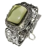 Sterling Silver Caribbean Amber Filigree Bracelet
