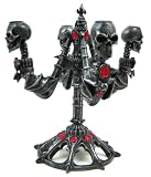 Silver Black Finish Skulls & Bats Candelabra Anne Stokes
