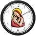Mary & Baby Jesus or Madonna and Child No.2 - Christian Theme Wall Clock by WatchBuddy Timepieces (Hunter Green Frame)