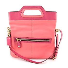 Coach 13388 Bonnie Leather Foldover Crossbody Purse Handbag, Coral
