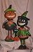 Pair of Vintage Style Felt Halloween Decoration Characters Style A