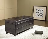 Manchester Leather Storage Ottoman
