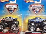 Hot Wheels Monster Jam 2 Popular Trucks: Freedom Force & Blue Thunder Scale 1/64