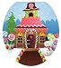 Toilet Tattoos TT-X617-R Christmas Candy House Decorative Applique For Toilet Lid, Round