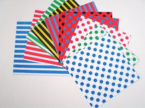 MARPAJANSEN Stripes and Polka Dots Origami Paper, (S) 10 x 10cm , 100 Sheets
