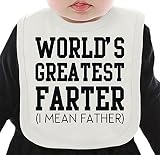 World's Greater Farter I Mean Father Funny Slogan ネクタイを有する有機ビブ Medium