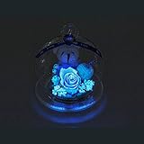 アートフォーシーズン　ベアアップル　四つ葉のクローバー入り光るバラ (ブルー)