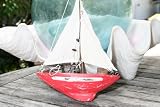 SAILBOAT WALL HANGING RED COASTAL 12 - NAUTICAL DECOR