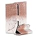 Marble Wallet Case for iPod Touch 5th/6th Generation,Card Holder Wallet for Women,Areall Colorful Hybrid Flip Folio Kickstand Shockproof Full Protective Phone Cover for iPod Touch 5,Rose Gold White
