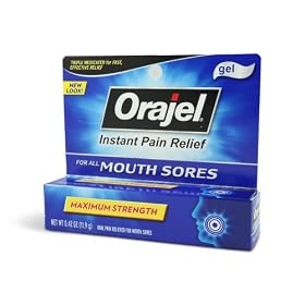 Click here to buy Orajel Mouth Sore Medicine Gel, Fast Mouth Sore Relief - 0.33 Oz by Orajel.
