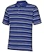 adidas Golf Men's Puremotion Textured Stripe Polo, Vivid Blue/White, Small