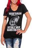 Vegetarian Girls V-Neck T-Shirt Plus Size
