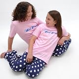 BFF Best Friends Forever Sister Girls Matching Cotton Outfits - Available in Adult Sizes with Navy and White Polka Flannel Pants ~ Footsteps Clothing