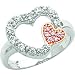 Sterling Silver & Vermeil Cubic Zirconia Heart Promise Ring Sz 6