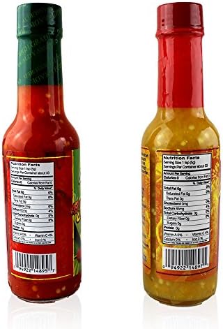 Spur Tree Jamaican Hot Sauce Variety Pack Of 2, One Crushed Red Pepper Sauce & One Crushed Scotch Bonnet Pepper Sauce, 5 Oz Each (2 Pack)