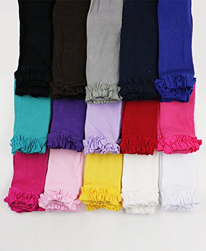 RuffleButts® Little Girls Solid Knit Footless Ruffle Tights