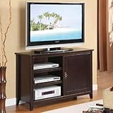 IMAGE OF Powell Furniture Espresso 1-Door, 3-Shelves Media Console