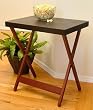 TV Table Faux Leather in Chocolate Finish By Winsome Wood