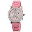 JBW-Just Bling Womens JB-6242-C "Victory" Sport Silver Pink Designer Silicone Diamond Watch
