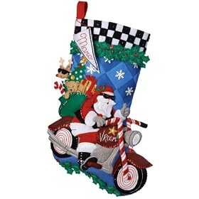 Bucilla 86016 Felt Aplique Stocking- Cruising Santa