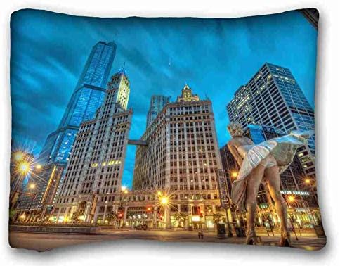 Custom Characteristic ( City statue building chicago images marilyn monroe hdr ) Custom Zippered Pillow Case 20x26 inches(one sides) from Surprise you suitable for King-bed