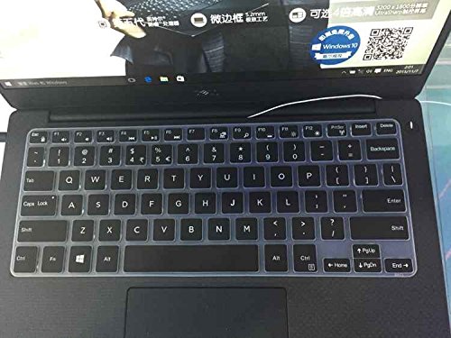iBenko Ultra Thin Keyboard Silicone Protector Cover Skin for Dell Inspiron 13 7000 Series i7347 i7348 i7352 i7353, Inspiron 15 7000 Seris i7547 i7548, XPS 13-9343 9350 (Black)